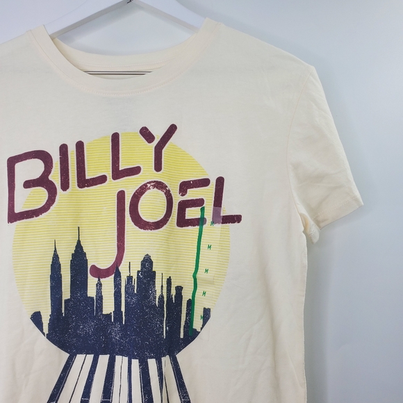 Billy Joel Live Graphic Band Tee Shirt Cream NEW - Picture 3 of 6